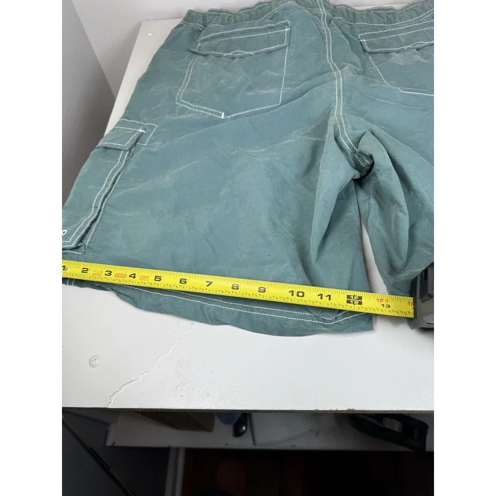 LL Bean swim trunks Men's 38 green cargo mesh lined pocket‎ shorts 274824